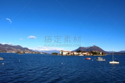 马祖尔湖,意大利,皮埃蒙特,冬天,水,天空,度假胜地,水平画幅,雪,无人