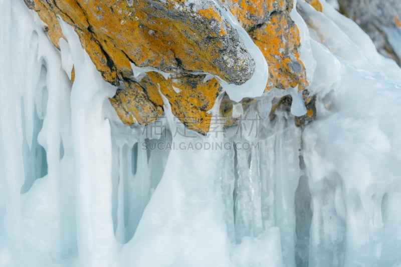 地衣,霜,冰,固体,海滩,岩石,水,雪,古老的,苔藓