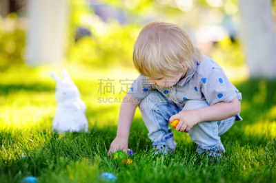 复活节,园林,春天,复活节彩蛋,男孩,在公园里庆祝,复活节兔子,公园,水平画幅,进行中