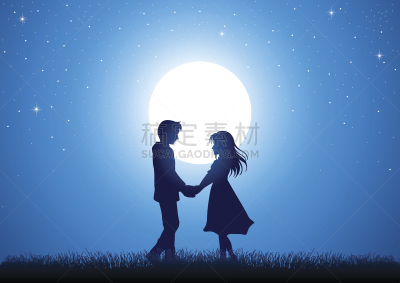 青年人,金满月枫,约会之夜,七夕节,月光,人生大事,浪漫,记忆,爱,相伴