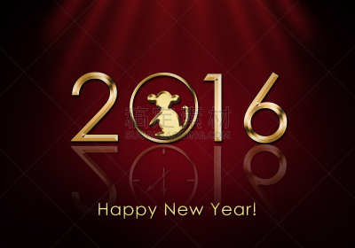 猴年,新年前夕,2016,贺卡,新的,新年,魟,十二月,冬天,闪亮的