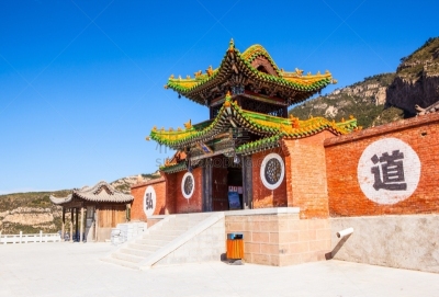 衡山,道教,寺庙,山,北,非凡的,大同,山西省,水平画幅,无人