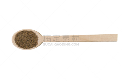 葛缕子籽,白色背景,木匙,分离着色,配方,波兰,清新,自然界的状态,背景分离,香料