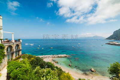 马瑞那葛兰德,卡普里,多色的,海滩,名声,地球,坎帕尼亚,海岸线,波浪,绿松石色