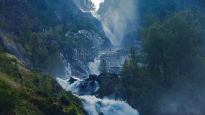 瀑布,冰岛国,自然美,绘画艺术品,活力,风景,南美,水,树林瀑布,水平画幅