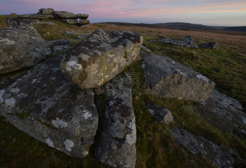 bodmin moor,狐狸,突岩,火成岩,花岗岩,康沃尔,水平画幅,风化的,地质学,无人