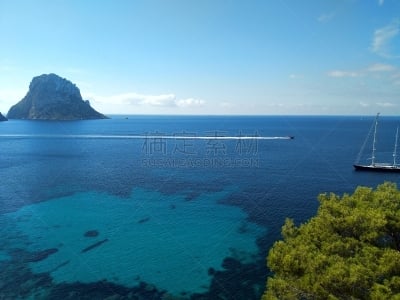 德霍特海湾,西班牙威德拉,全景,悬崖,巴利阿里群岛,伊比沙岛,岛,自然美,自由,野生动物