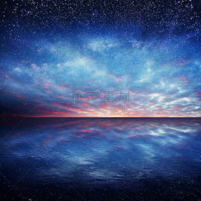 星系,海洋,宏伟,在上面,水,天空,夜晚,无人,夏天,星形