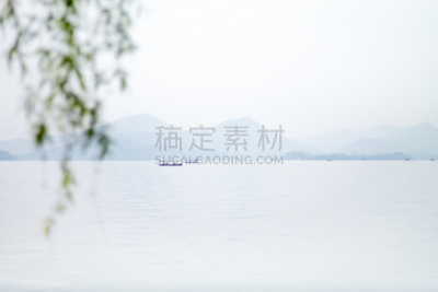 西湖,水,客船,早晨,石材,湖,杭州,著名景点,平和