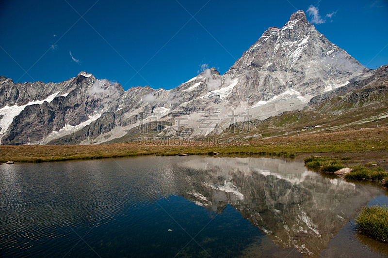 夏天,马特洪峰,雪,瑞士阿尔卑斯山,著名景点,自然美,湖,岩石,户外,天空