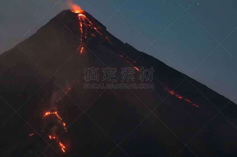 阿尔拜省,菲律宾,马尔地马荣火山,黎牙实比市,水平画幅,熔岩,火山,亚洲,著名景点