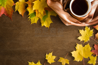 贺卡,想法,秋天,明信片,空的,季节,枫叶,文字,接力赛,背景聚焦