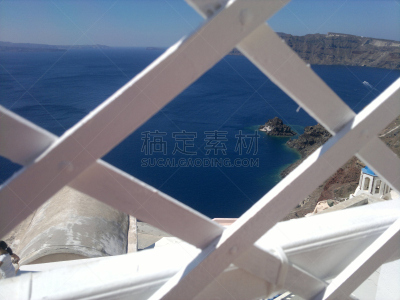 圣托里尼岛,欧伊雅,爱琴海,火山喷口,风景,留白,度假胜地,水平画幅,无人