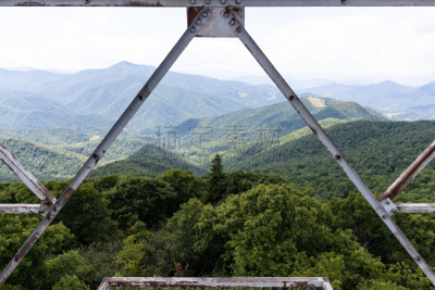 西,北卡罗来纳,了望塔,煎锅,山,地形,户外,夏天,绿色,蓝色