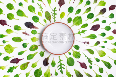 碗,白色背景,反差,蔬菜叶,素食,白色,无谷蛋白,清新,杯