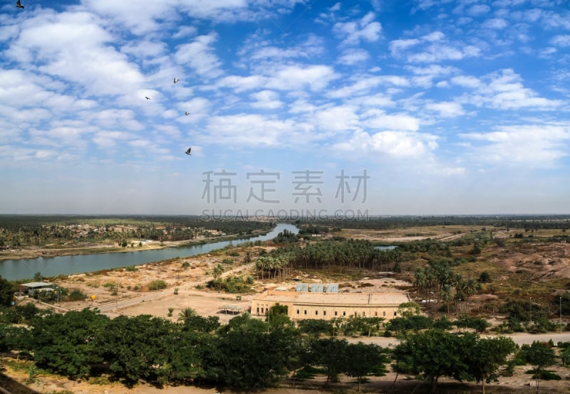 幼发拉底河,伊拉克,都市风景,萨达姆,,宫殿,旅游目的地,水平画幅,墙,无人