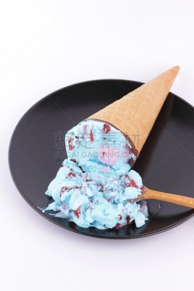 冰淇淋,木匙,红色,塞满了的,设计师,果酱,盘子,杯,黑色,华夫饼干