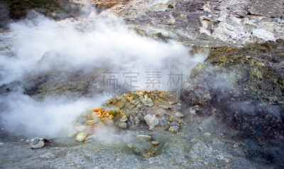 波佐利,喷硫火山口,硫磺,纳布勒斯,意大利,喷气孔,休眠火山,活火山,间歇泉,自然