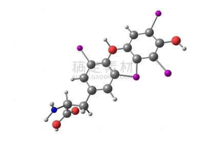 甲状腺素,分子,分离着色,白色,水平画幅,无人,绘画插图,科学,生物学,生物化学