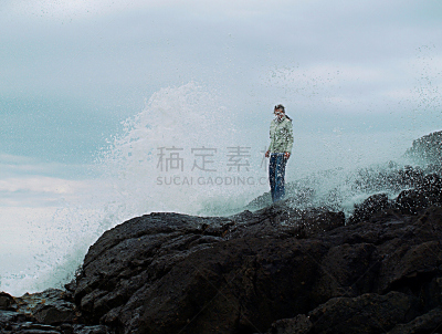 女人,大不列颠哥伦比亚,波浪,妥芬诺,小混混,水,水平画幅,湿,户外,青年人