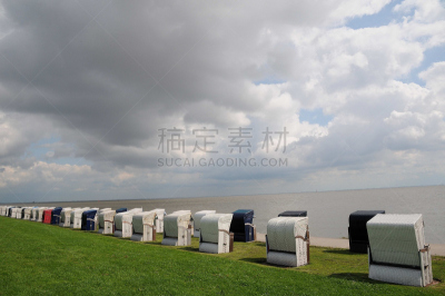 威廉港,德国,水,海滩,水平画幅,无人,云,德国北海地区,海洋,摄影