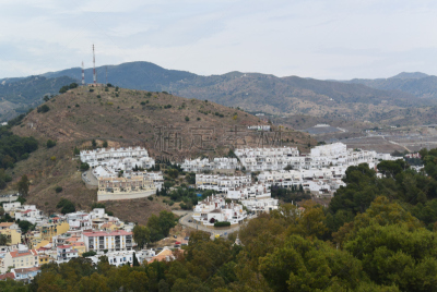 城市,西班牙,全景,中心,马拉加省,水平画幅,无人,户外,都市风景,马拉加要塞
