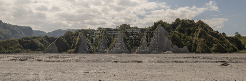 皮纳图博火山,火山泥流,著名自然景观,热带气候,环境,灰,沙漠,岩石,菲律宾,户外