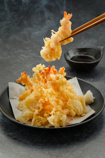 天麸罗,裹面包屑,美味,虾,传统,日本食品,深的,热,清新,食品