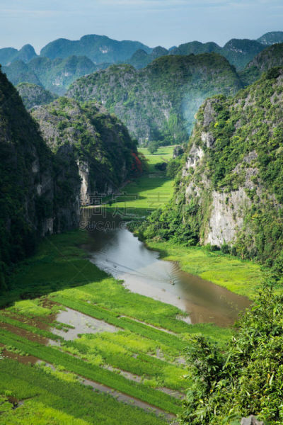 山,河流,山谷,视角,小溪,旅行者,悬挂式滑翔运动,看风景,在上面,旅行