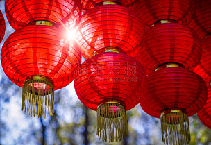 灯笼,红色,护身符,东方人,传统节日,中国灯笼,中国元宵节,水平画幅,无人,符号