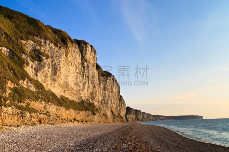 费康,诺曼底埃特塔尔海滩,诺曼底,法国,悬崖,雪花石膏,塞纳滨海省,上诺曼底,水平画幅,山