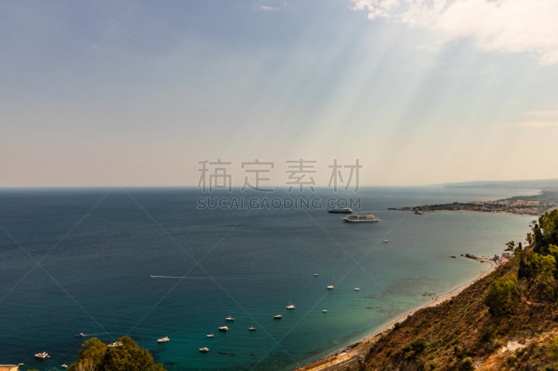 海滩,地形,意大利,陶尔米纳,岛,海景,自然美,贝拉岛,水,美