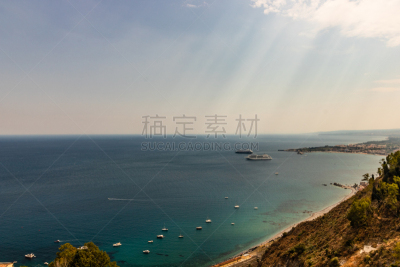 海滩,地形,意大利,陶尔米纳,岛,海景,自然美,贝拉岛,水,美