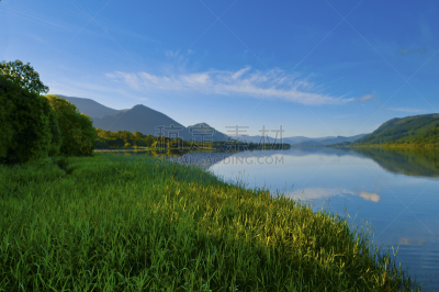 巴森斯韦特湖,英格兰湖区,凯立克,水平画幅,地形,无人,户外,湖,摄影