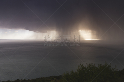 暴风雨,暴雨,亚得里亚海,在上面,水,能源,夏天,气候与心情,电源,雨
