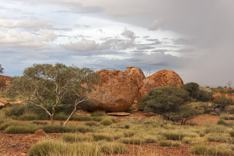 魔鬼大理石,澳大利亚,tennant creek,北领地州,偏远地区,天空,国家公园,水平画幅,无人,户外