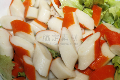 沙拉,螃蟹,水平画幅,无人,晚餐,海产,鱼浆,食品,摄影