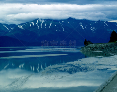 科耐峡湾国家公园,埃利克湾,肯奈半岛,中南阿拉斯加,水平画幅,雪,无人,蓝色,夏天,户外