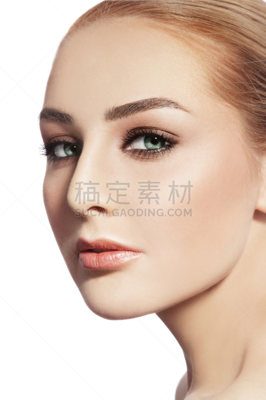 美,垂直画幅,晒黑,绿色眼睛,彩妆,美人,斯默克眼影,化妆用品,眉毛,青年人
