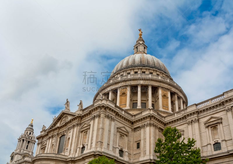 圆顶建筑,英国,伦敦,巨大的,圣保罗大教堂,克里斯托弗雷恩,保罗的使徒,英国国教,教堂,水平画幅