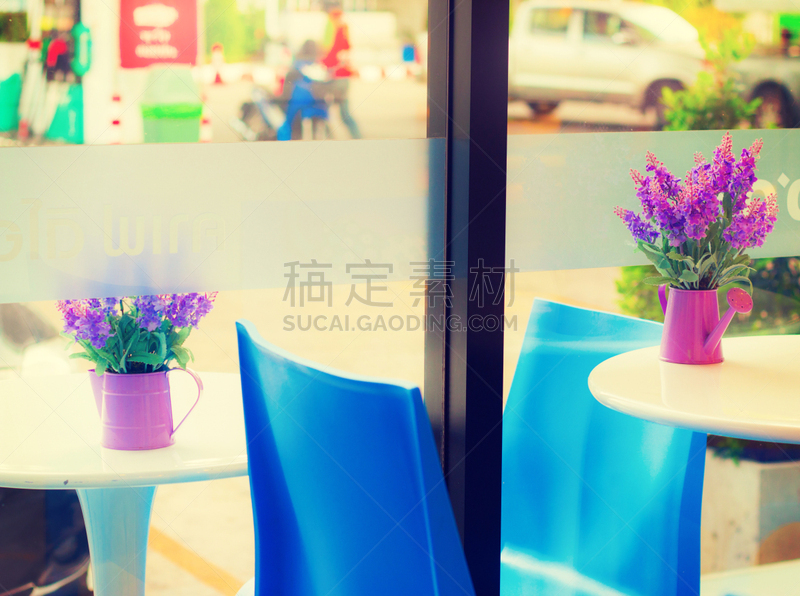 咖啡馆,蓝色,咖啡店,水平画幅,椅子,商店,夏天,户外,明信片,放松
