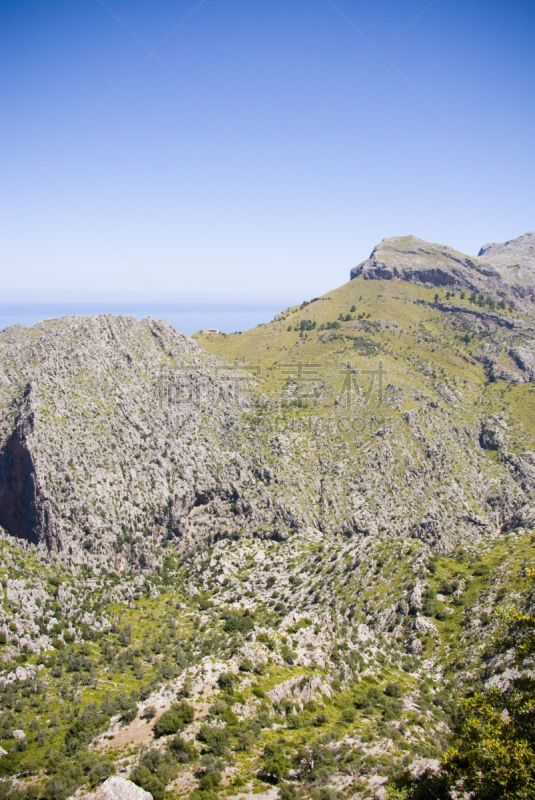 sierra de tramuntana,特拉华,齿状山脊,垂直画幅,天空,枝繁叶茂,无人,巴利阿里群岛,户外,山