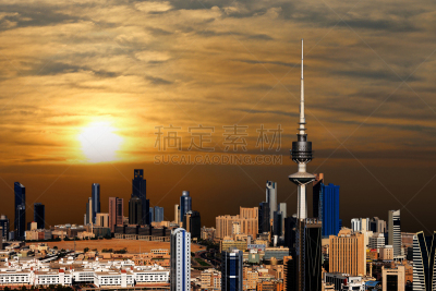 地形,科威特市,天空,美,水平画幅,旅行者,都市风景,现代,高处,阿拉伯