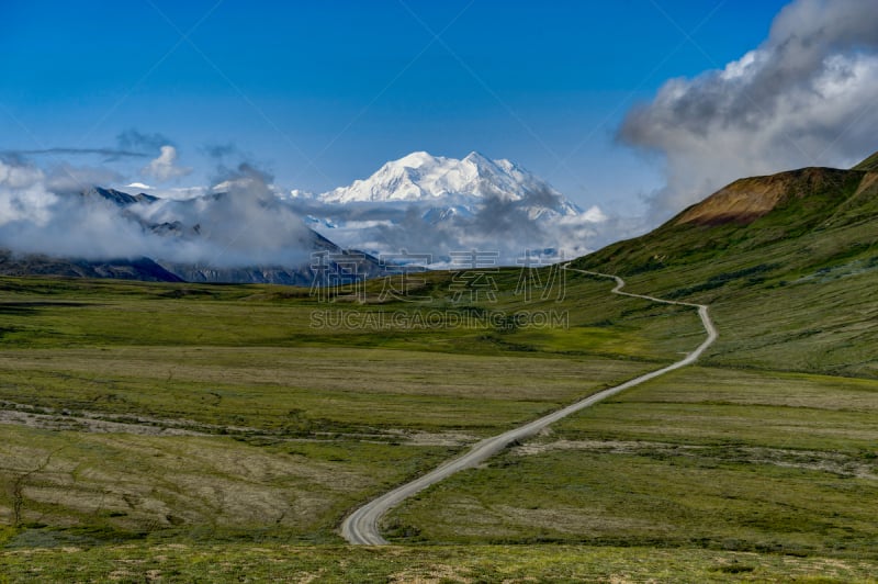 麦金利峰,日光,,风景,山,天空,山口,美国,格德伍德,水平画幅