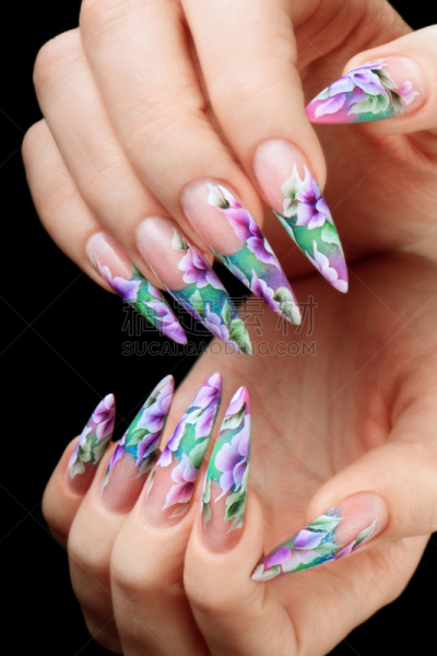 指甲,影棚拍摄,垂直画幅,美,人造的,彩妆,美人,人工指甲,化妆用品,白人