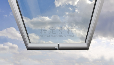 自由,开着的,屋顶,圆月窗,风管,入室行窃,天空,水平画幅,透过窗户往外看,易接近性