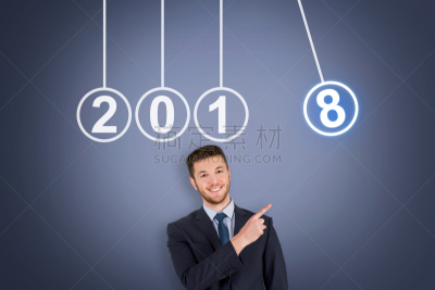 新年前夕,概念,2018,人的头部,能源,留白,新的,半身像,现代,想法