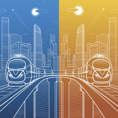 火车,城市生活,桥式,会议中心,活力,现代,商业金融和工业,想法,建筑,夜晚