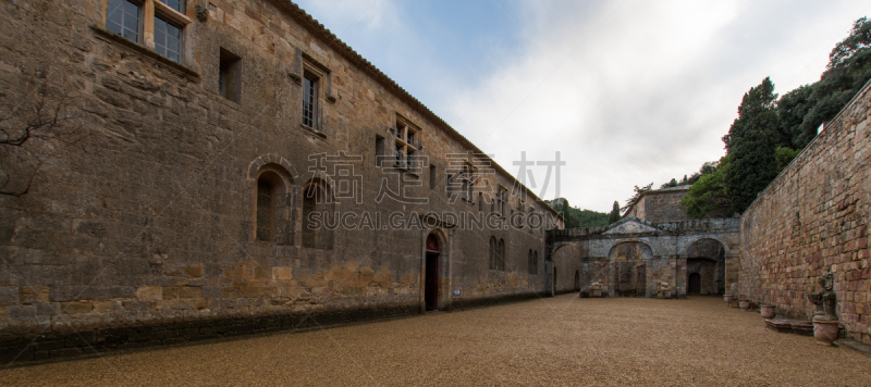 特拉华,纳博讷,水平画幅,建筑,全景,修院,法国,卡塔尔教派城堡,摄影