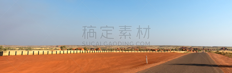 北领地州,魔鬼大理石,偏远地区,澳大利亚,非凡的,天空,留白,水平画幅,无人,岩层